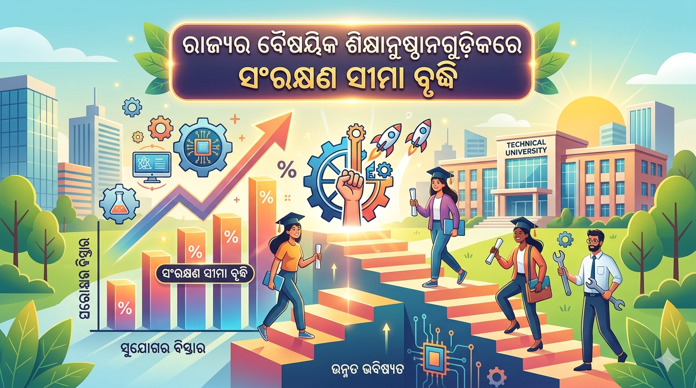 ରାଜ୍ୟର ବୈଷୟିକ ଶିକ୍ଷାନୁଷ୍ଠାନଗୁଡ଼ିକରେ ସଂରକ୍ଷଣ ସୀମା ବୃଦ୍ଧି